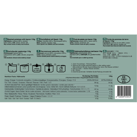 patat en spek bereid.