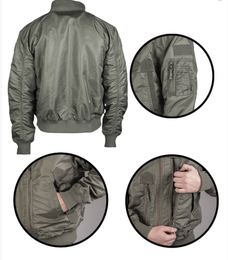 vliegerjack groen achter